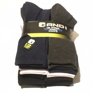 12 PAIRS AND1 Long Crew PROPLANTINUM Socks 6-12.5